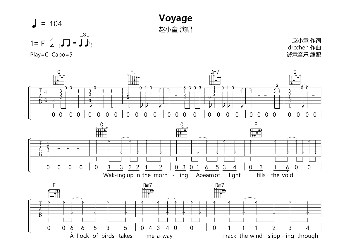 Voyage吉他谱预览图