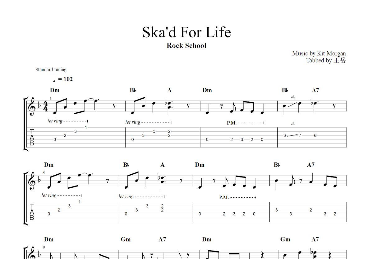 Ska'd For Life吉他谱预览图