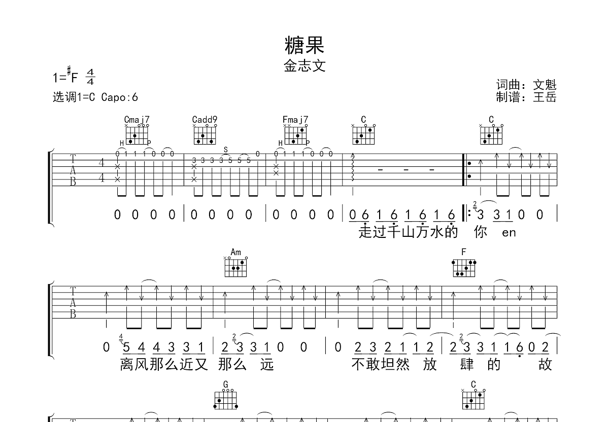 糖果吉他谱预览图