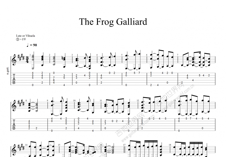 The Frog Galliard吉他谱预览图