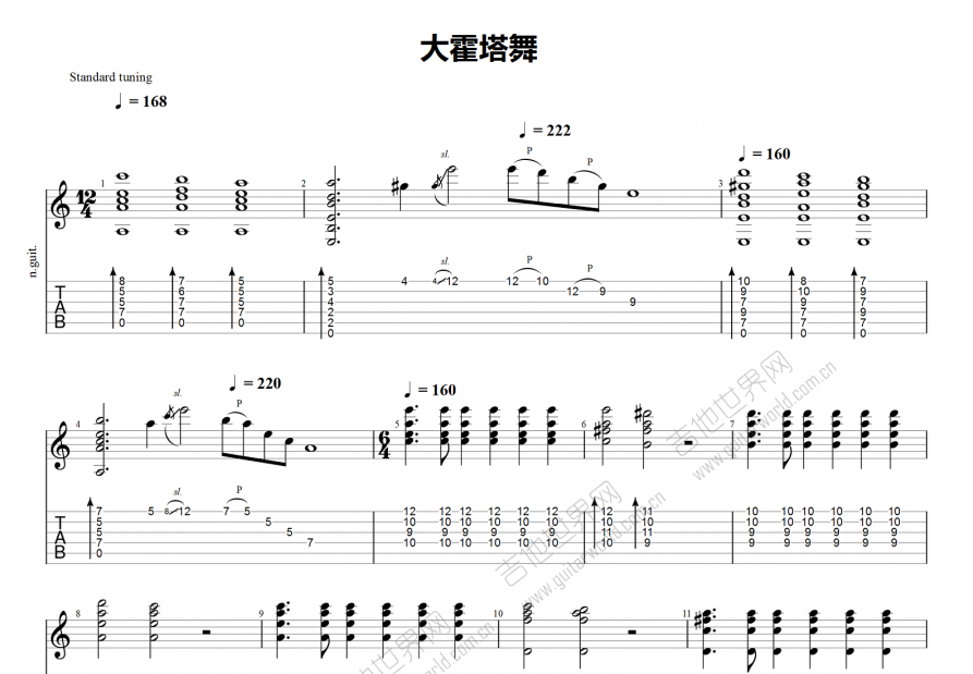 霍塔舞曲吉他谱预览图