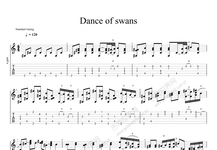 Dance of swans吉他谱预览图