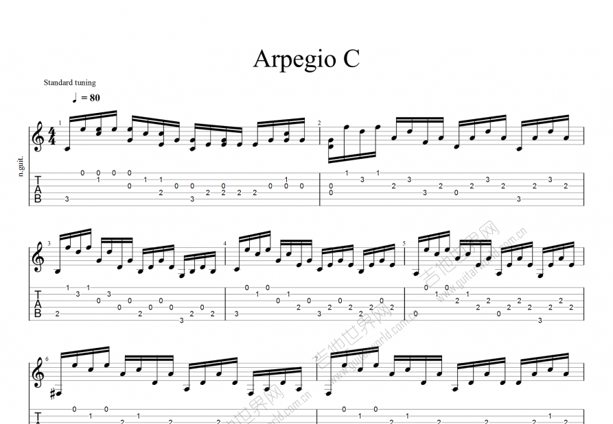 arpegio c吉他谱_Classique_F调古典