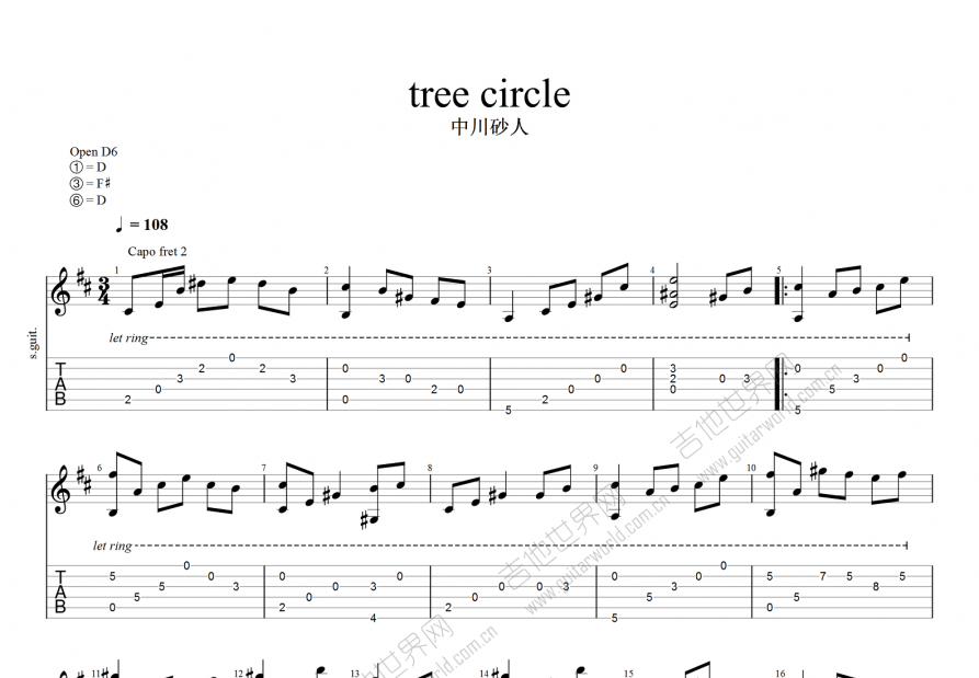 tree circle吉他谱预览图