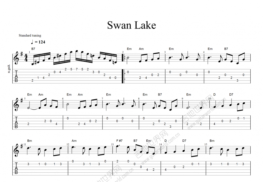 Swan Lake吉他谱预览图