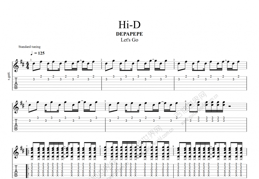 HI-D!吉他谱预览图