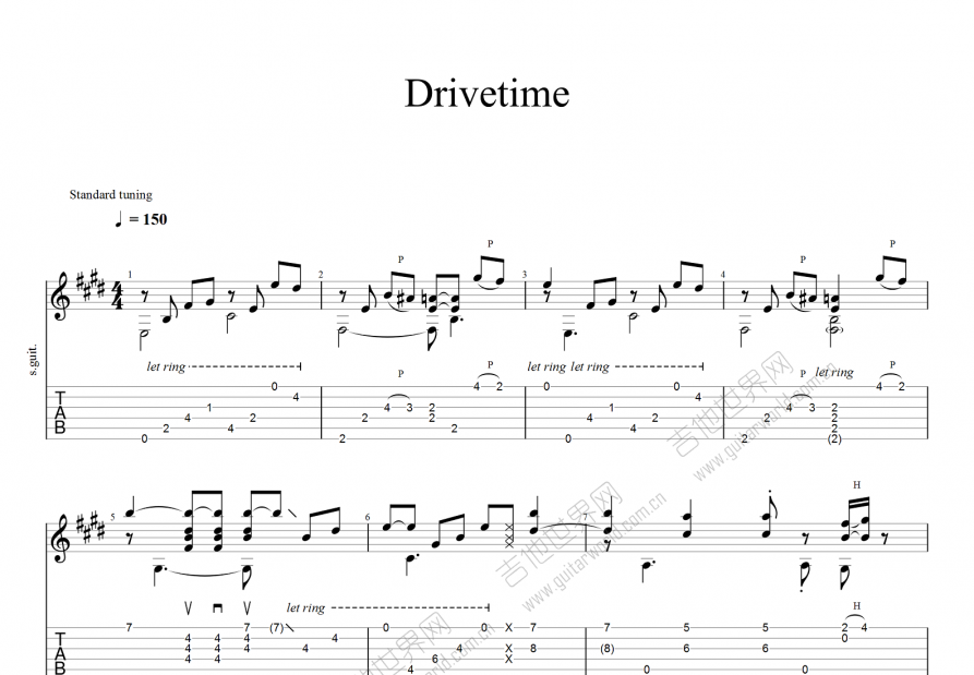 Drivetime吉他谱预览图