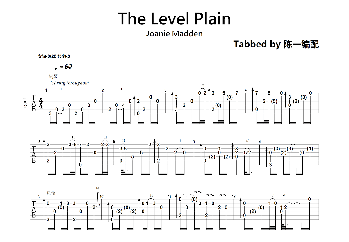 The Level Plain吉他谱预览图