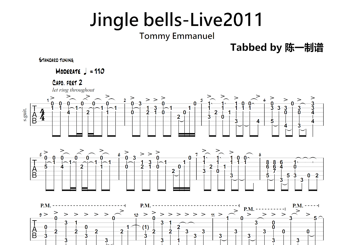 铃儿响叮当Jingle bells吉他谱预览图