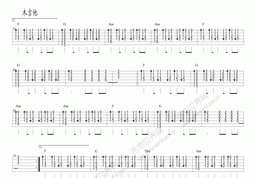 启程吉他谱预览图