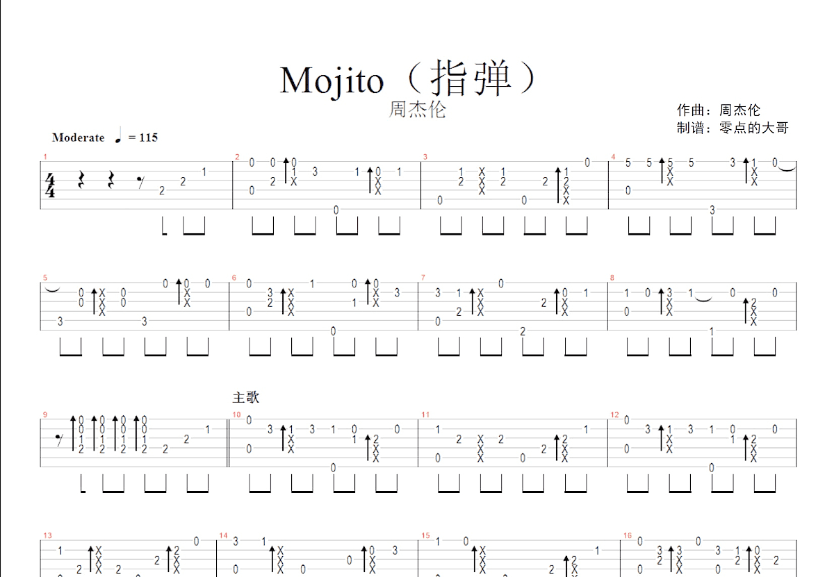 Mojito吉他谱预览图