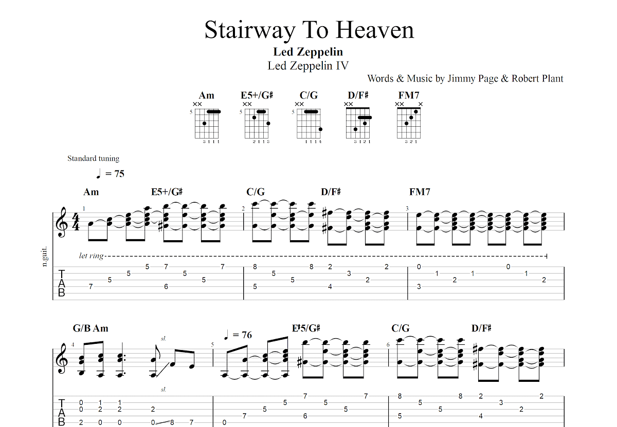 Stairway to Heaven吉他谱预览图