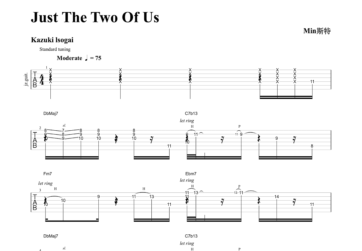 Neo Soul Just The Two Of Us吉他谱预览图