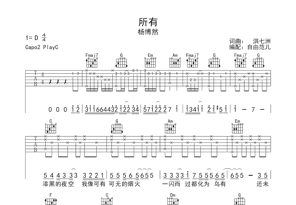 所有吉他谱预览图