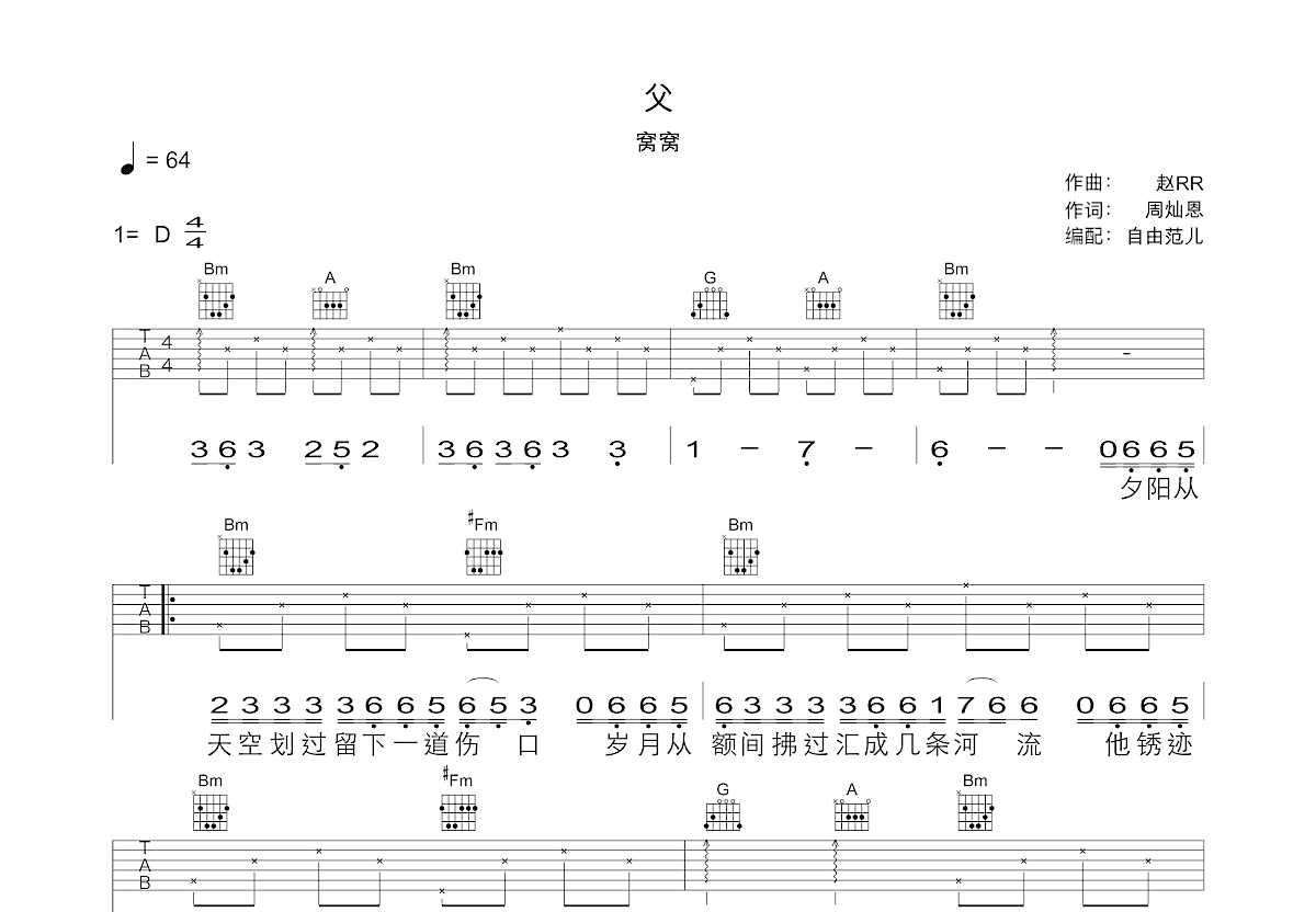 父吉他谱预览图