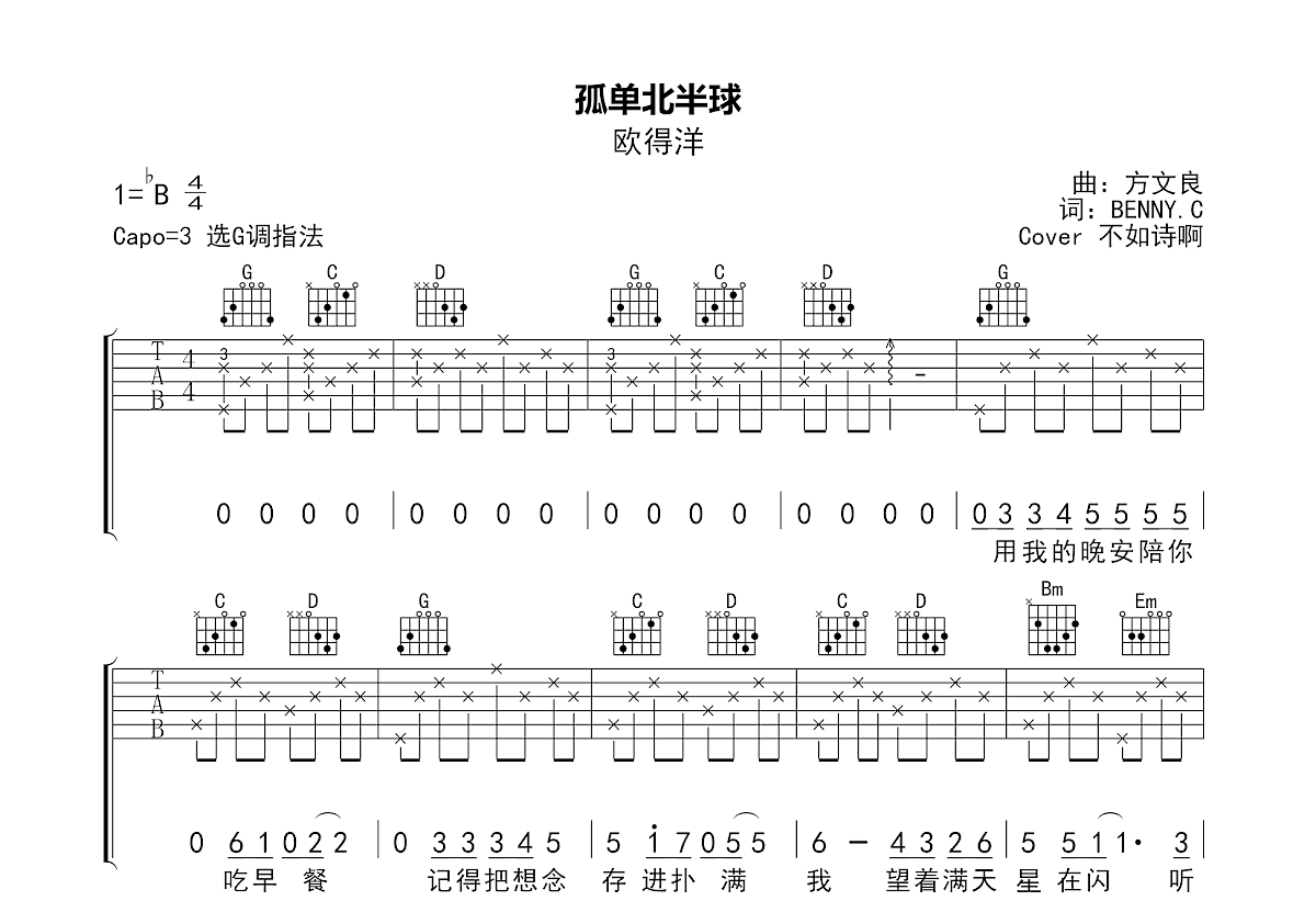 你不知道的事吉他谱预览图