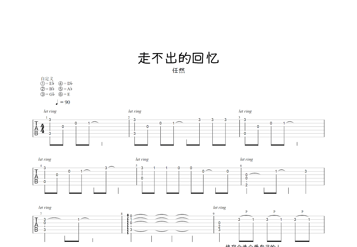 走不出的回忆吉他谱预览图