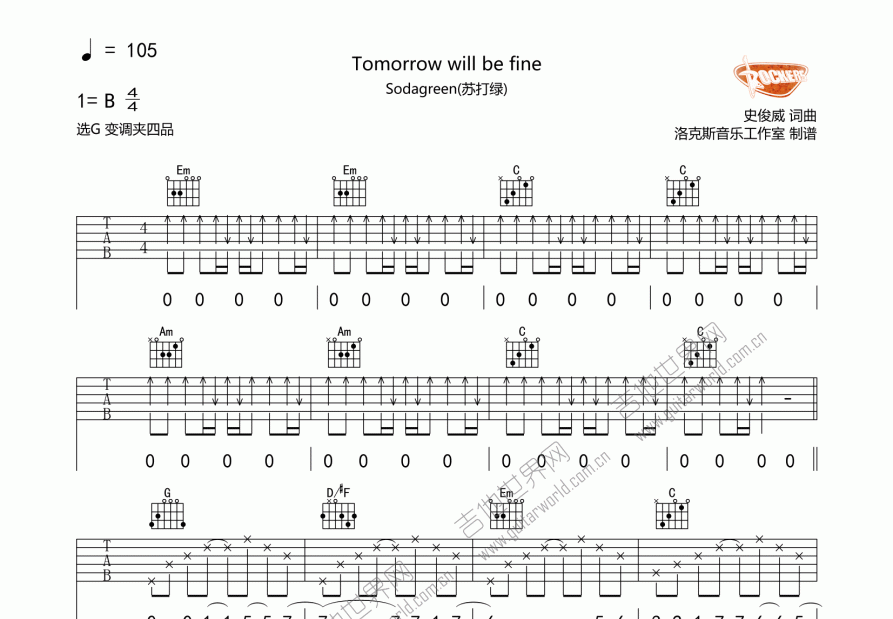 Tomorrow will be fine吉他谱预览图