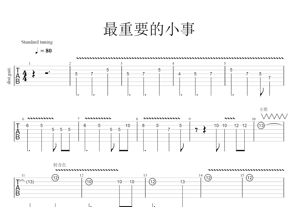 最重要的小事吉他谱预览图