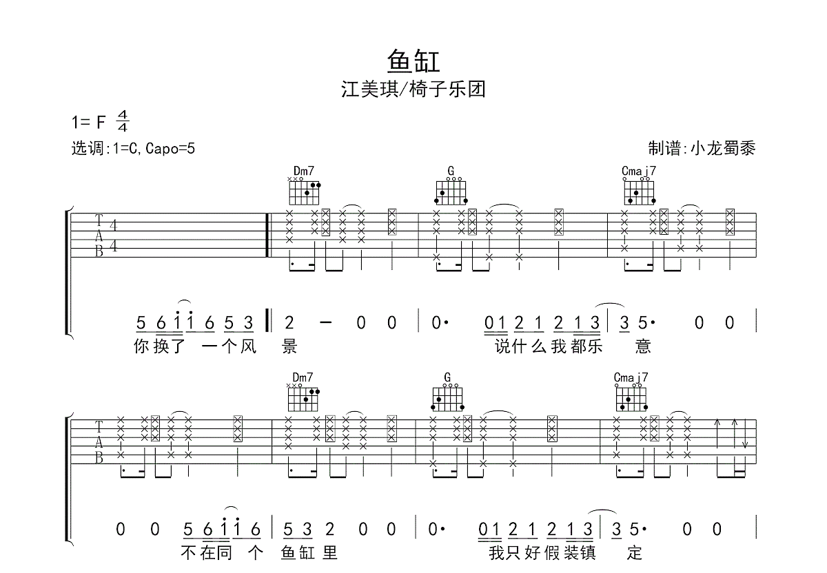 鱼缸吉他谱预览图