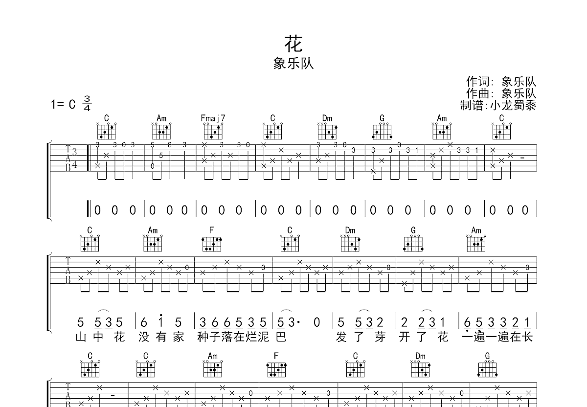 花吉他谱预览图
