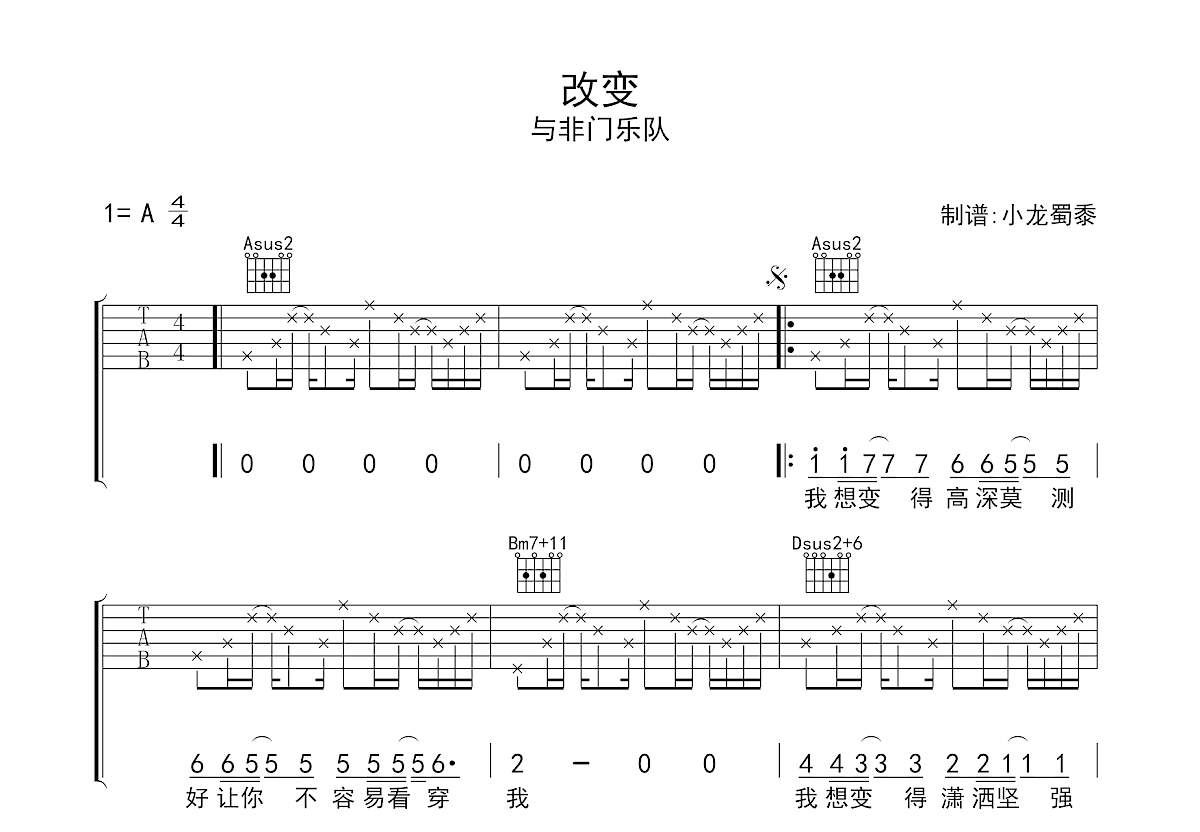 改变吉他谱预览图