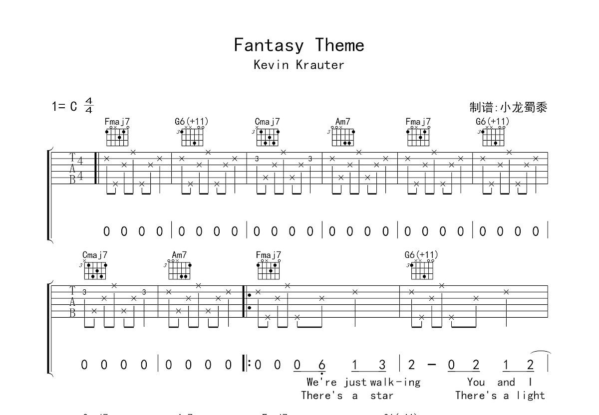 Fantasy Theme吉他谱预览图