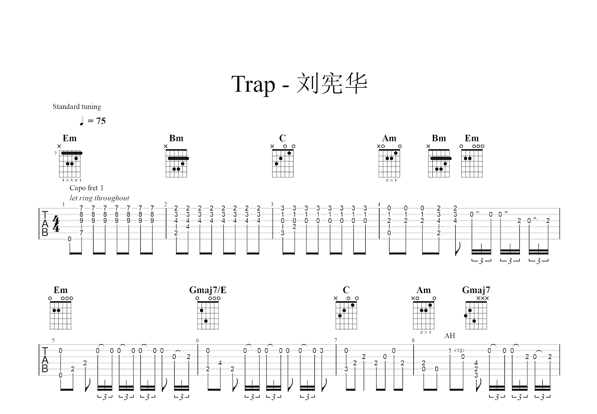 Trap吉他谱预览图