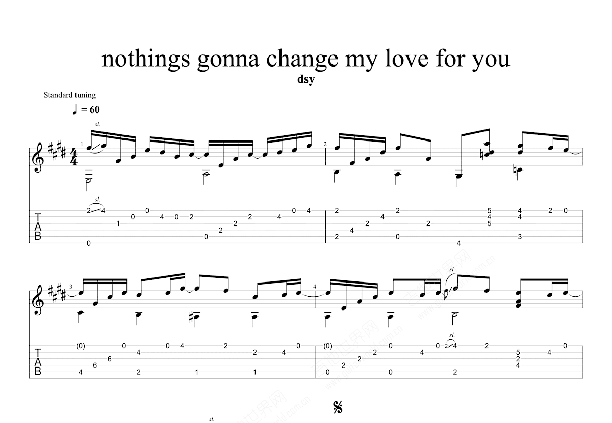 nothings gonna change my love for you吉他谱_Gerry Goffin,Michael Masser_E调指弹