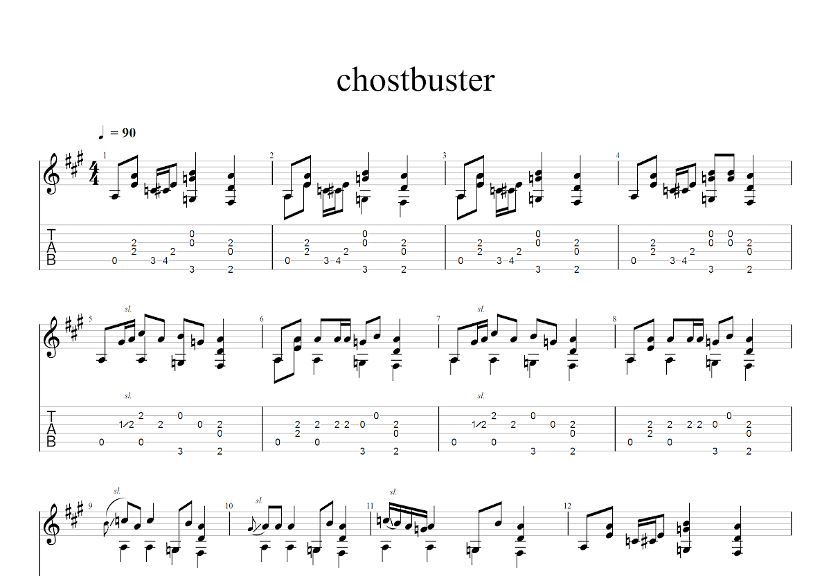 chostbuster吉他谱预览图