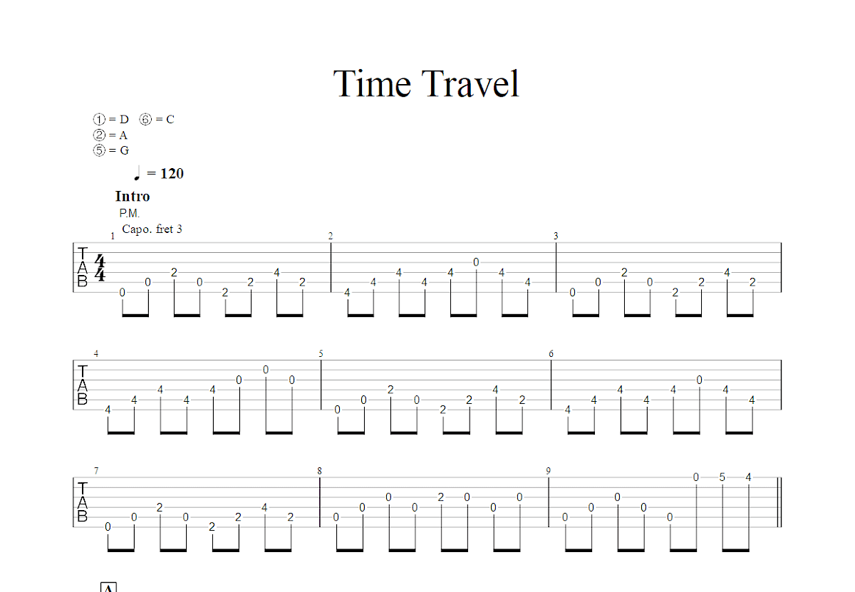 Time Travel吉他谱预览图