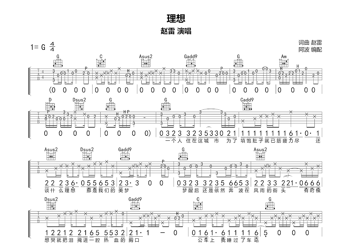 理想吉他谱预览图