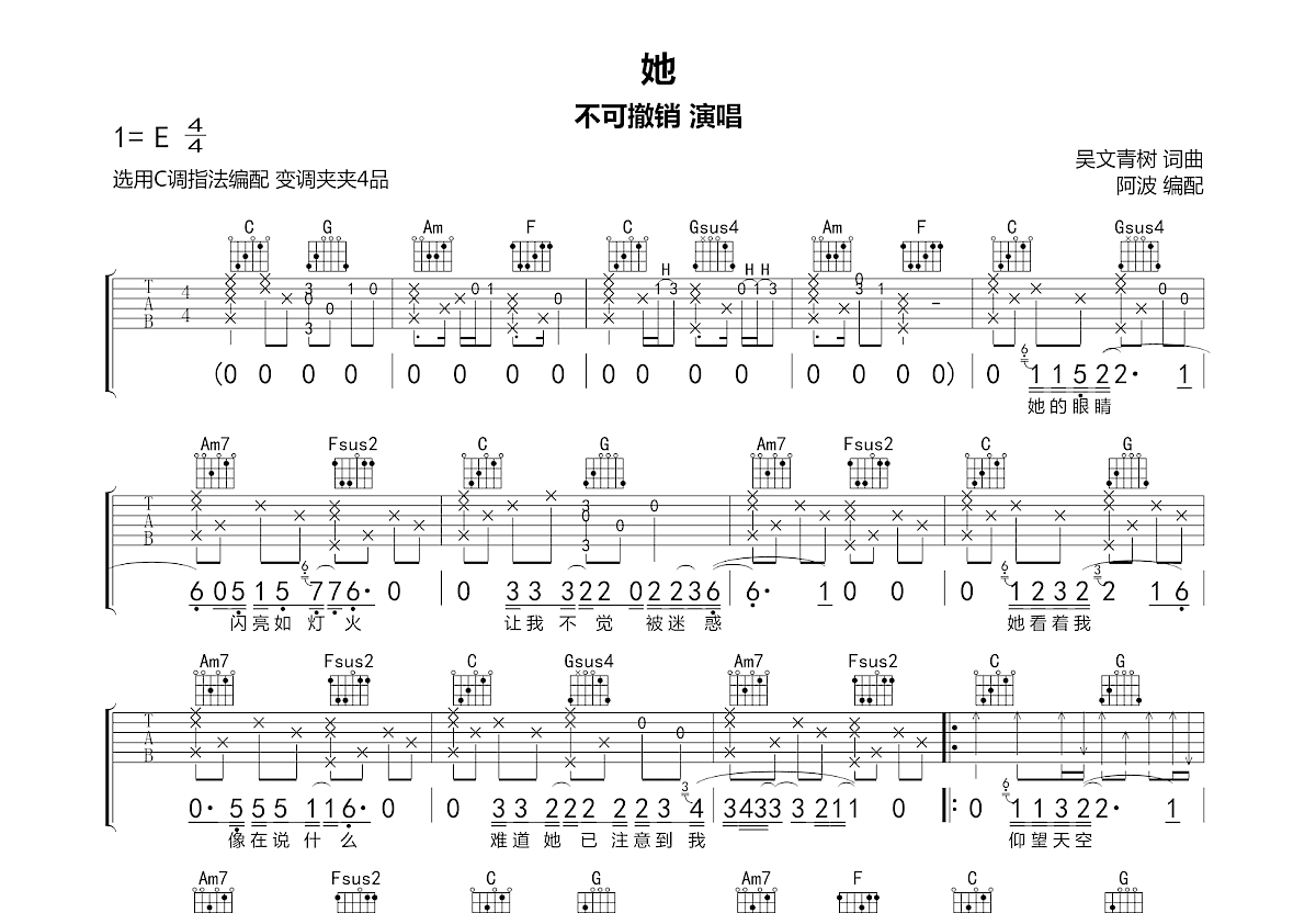 她吉他谱预览图