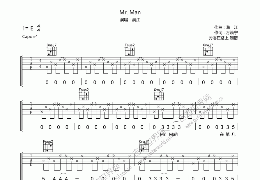 Mr.Man吉他谱预览图