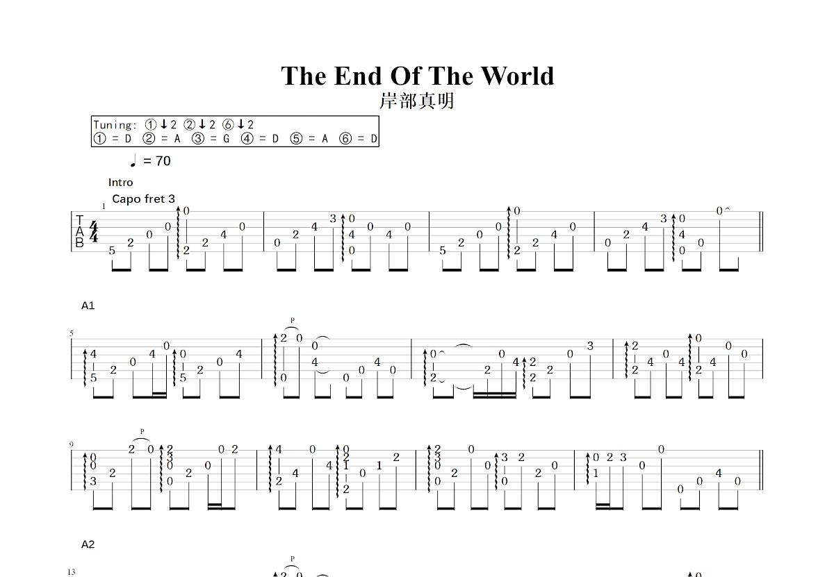 The End Of The World吉他谱预览图