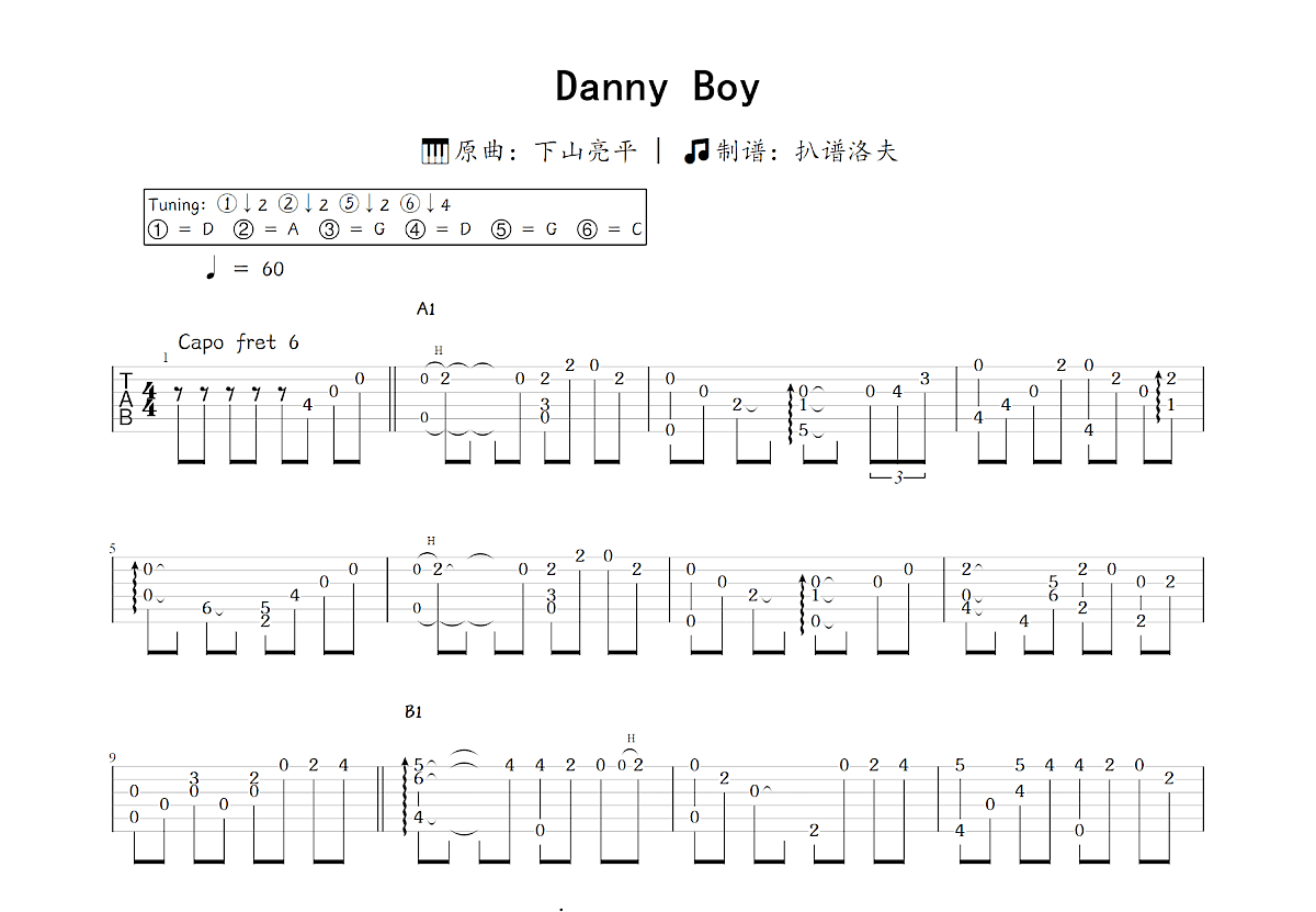 Danny Boy吉他谱预览图