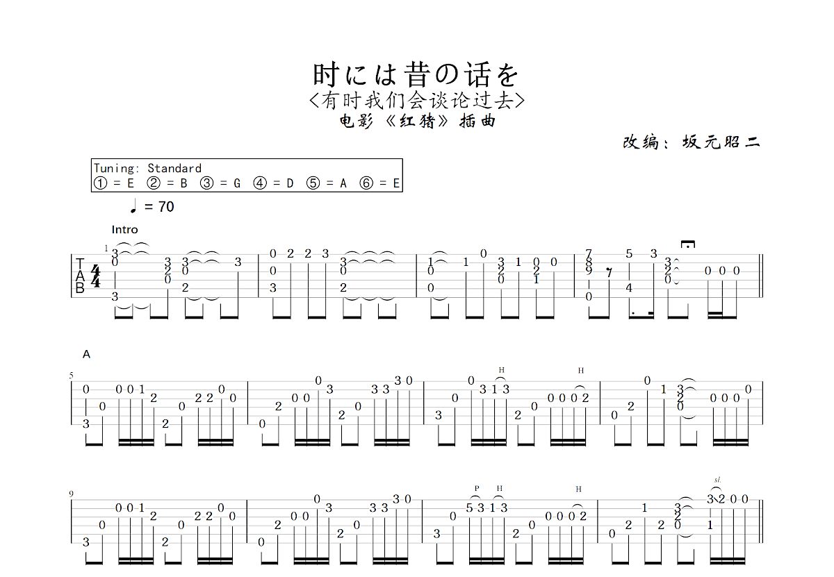 时には昔の话を吉他谱预览图