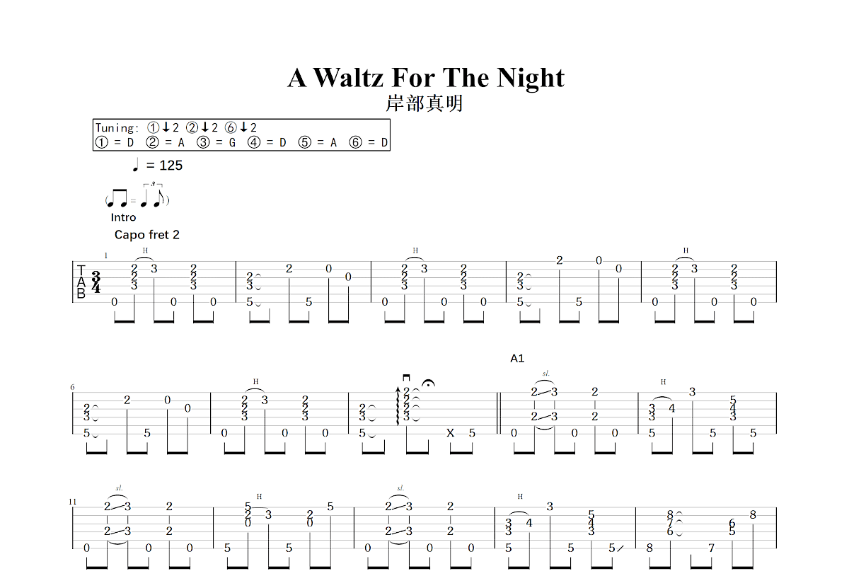 A Waltz For The Night吉他谱预览图