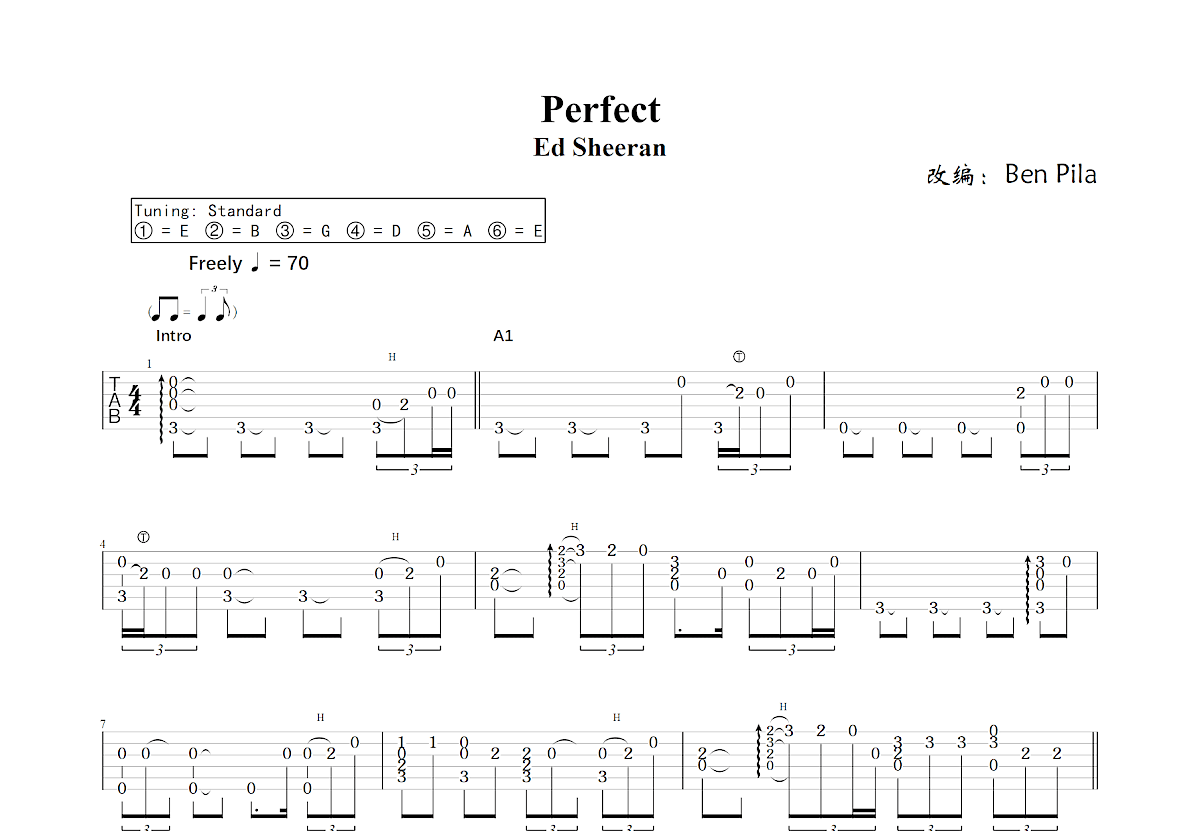 Perfect吉他谱预览图