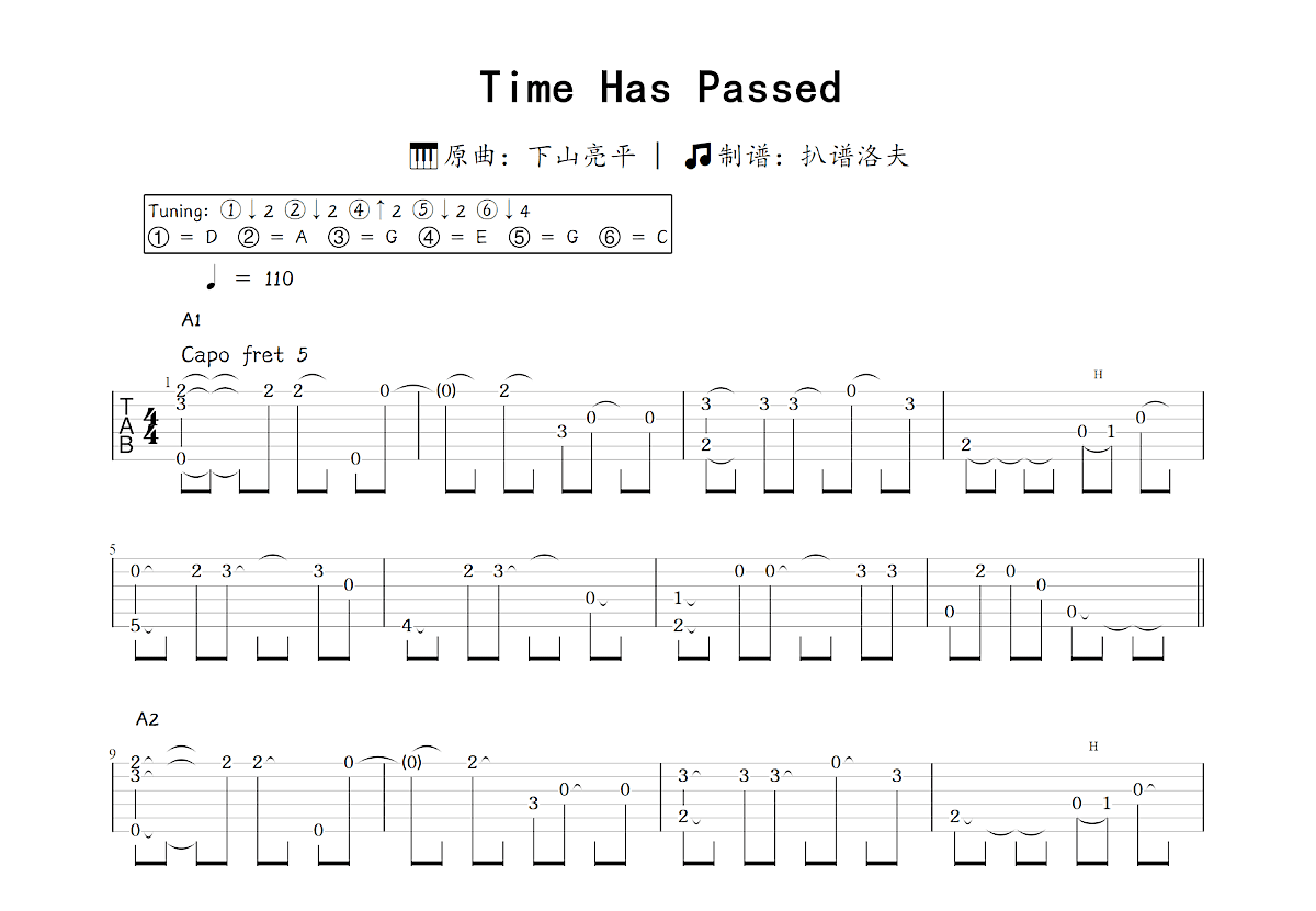 Time Has Passed吉他谱预览图