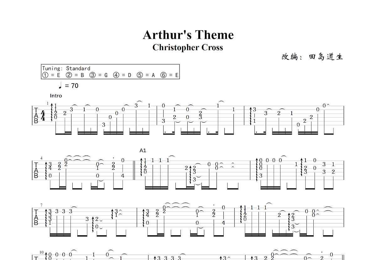 Arthur's Theme吉他谱预览图