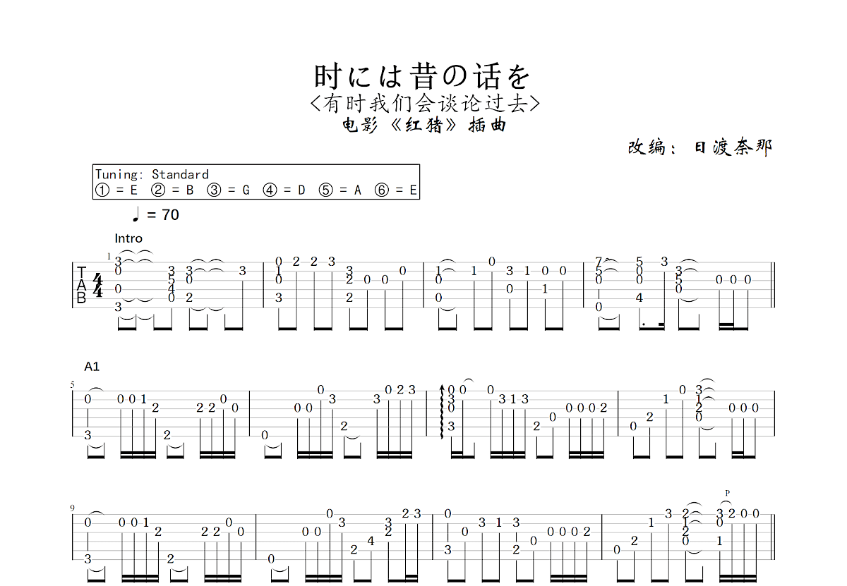 时には昔の话を吉他谱预览图