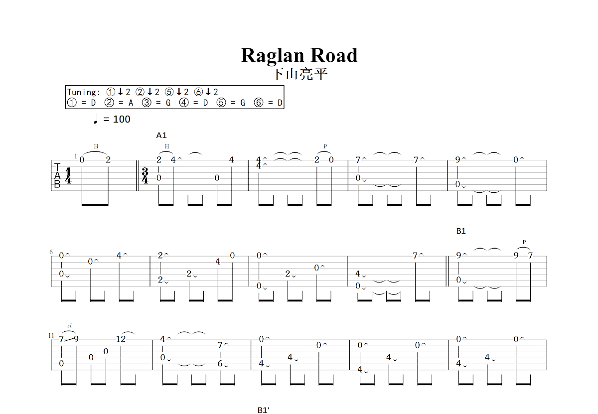 Raglan Road吉他谱预览图