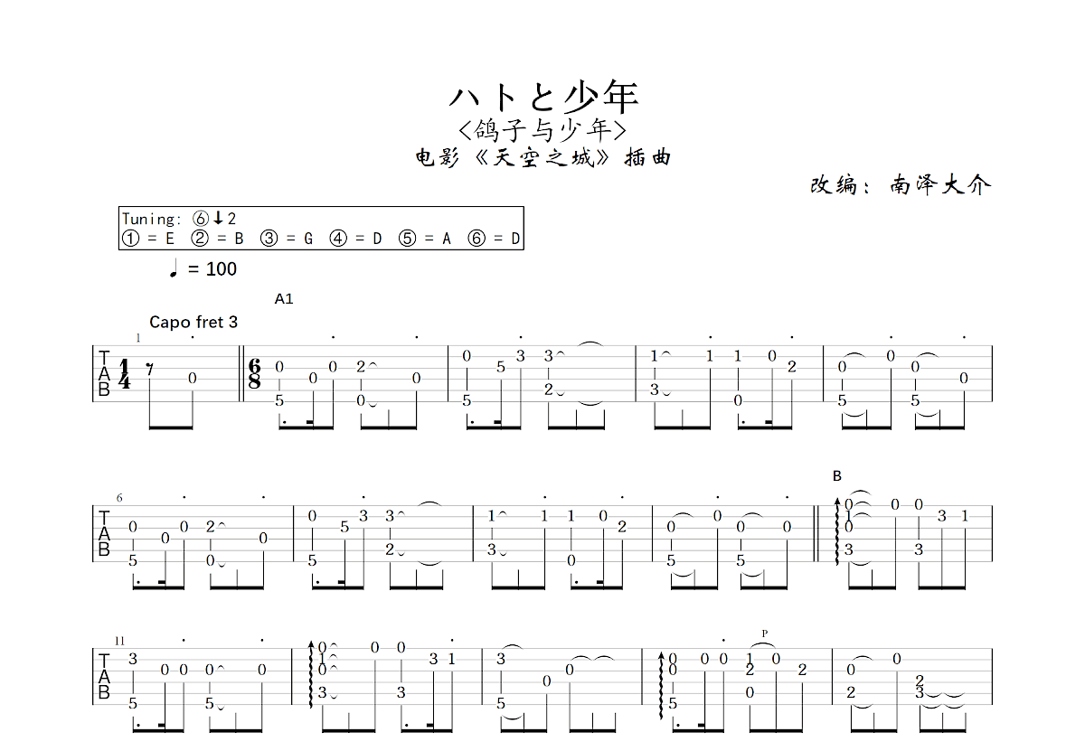 ハトと少年吉他谱预览图