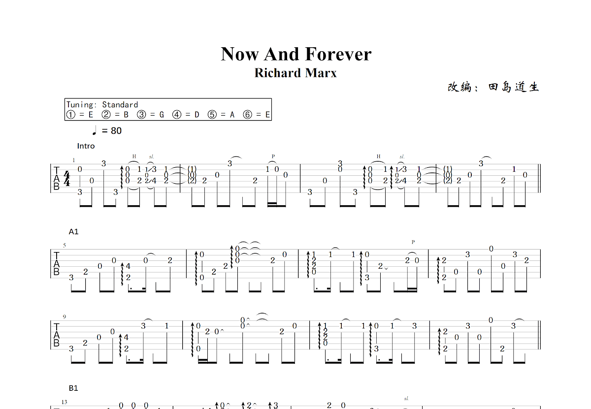 Now And Forever吉他谱预览图