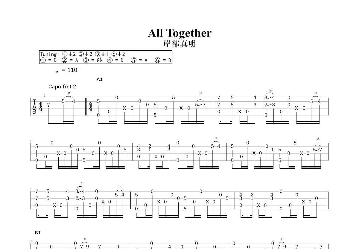 All Together吉他谱预览图