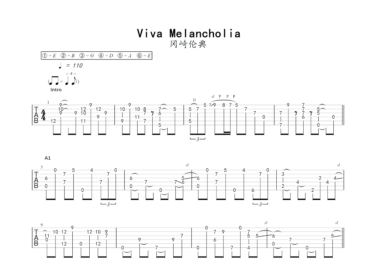 Viva Melancholia吉他谱预览图