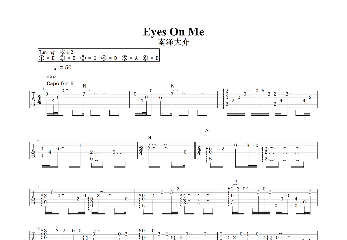 Eyes On Me吉他谱预览图