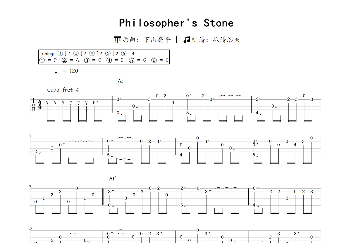 Philosopher's Stone吉他谱预览图