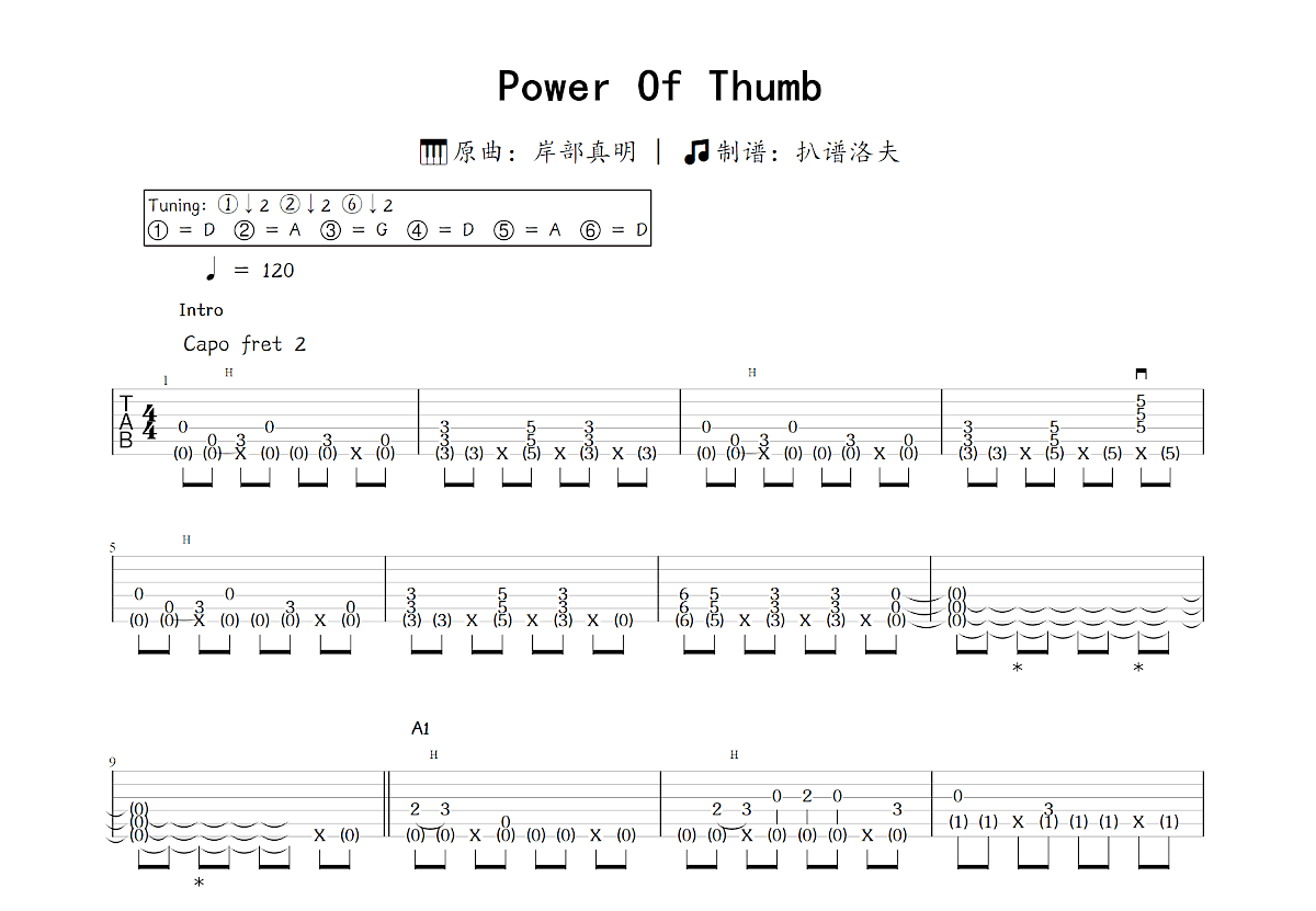 Power Of Thumb吉他谱_岸部真明_C调指弹